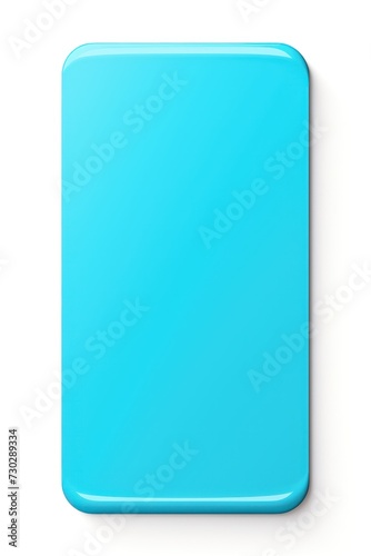 Azure rectangle isolated on white background