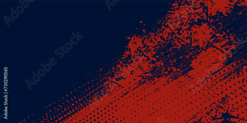 Abstract Rough Red Grunge Texture Design Background Dots halftone blue color pattern gradient grunge texture background. Dots pop art comics sport style vector illustration arts