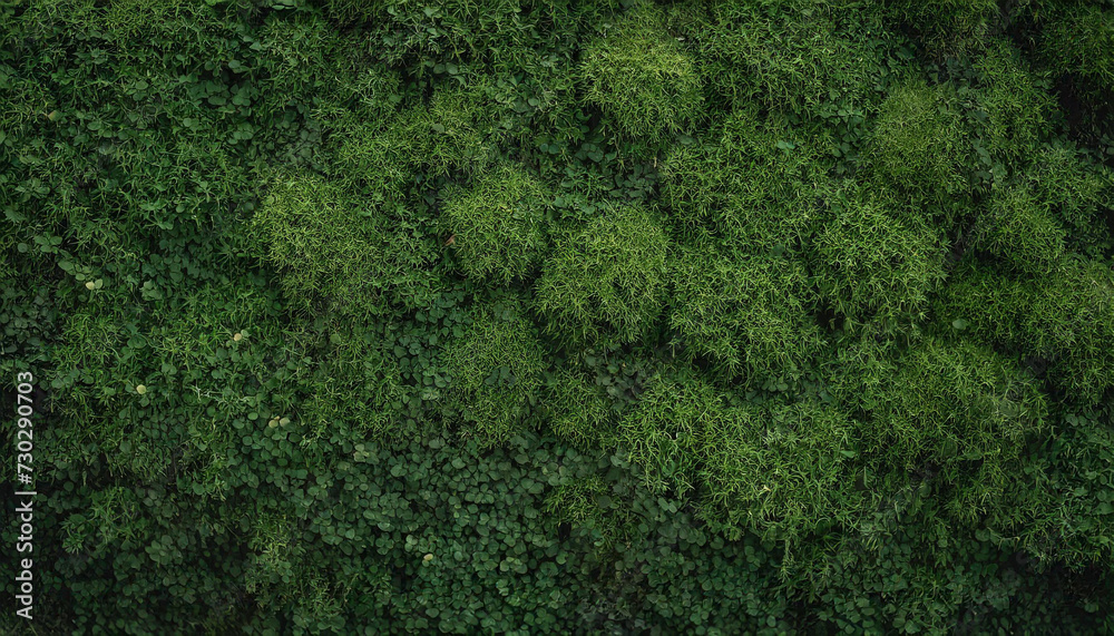 lush dark green moss covering forest floor, providing natural background texture