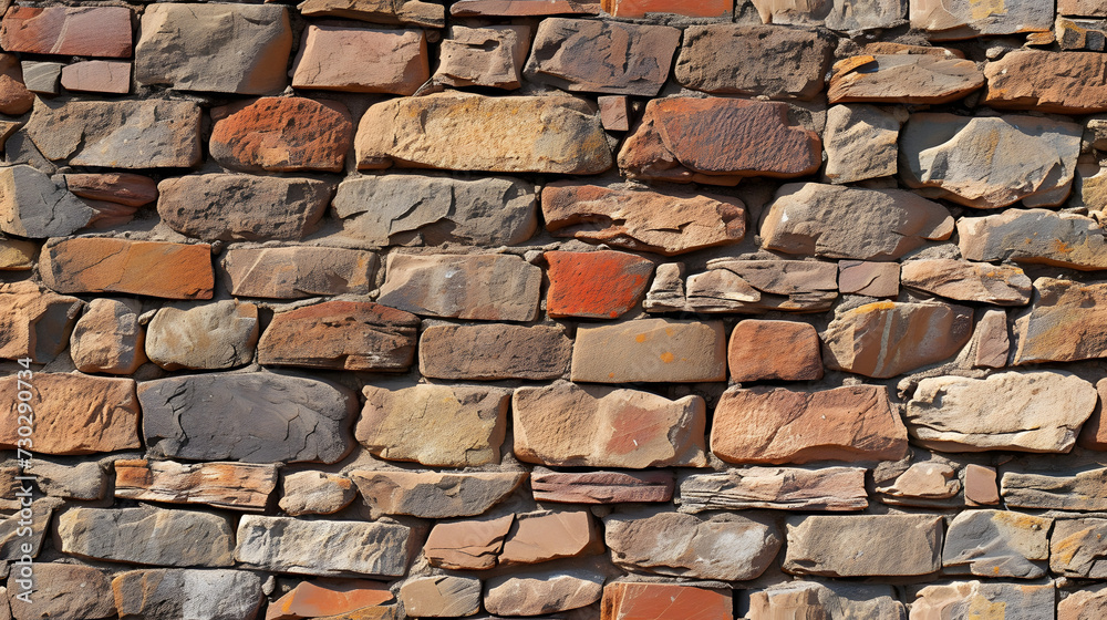 Stone Wall Constructed With Varied Colored Rocks Stone Wall Constructed With Varied Colored Rocks