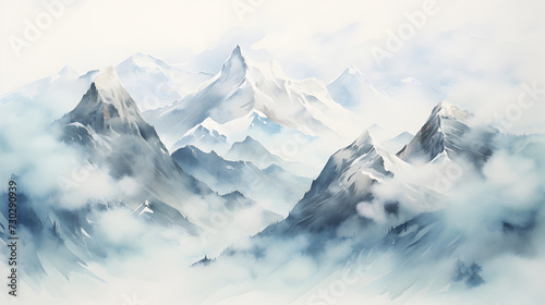 Berge Aquarell © Oliver