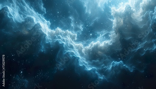 Futuristic Deep Space Exploration Abstract - Glittering Interstellar Dust & Nebulae Background