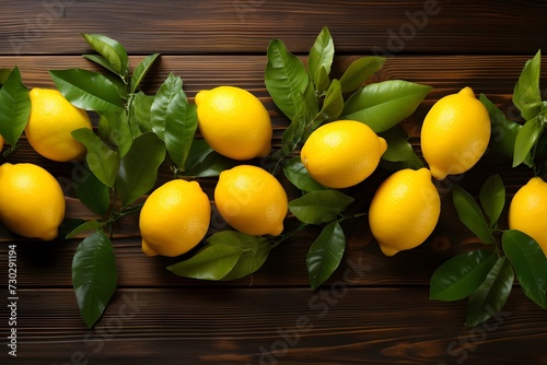 lemons on a wooden table generative ai