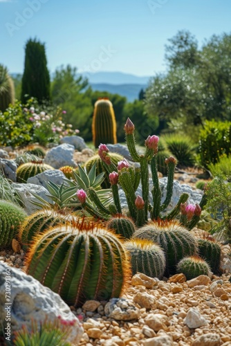 A cactus garden