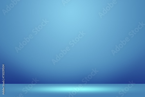Solid Sky Blue Color Background. Empty Room Wall for Product Display. Beautiful Studio Background for Advertisement. 3d Render Background. Abstract wall Design. Interior Room Wall with Floor.