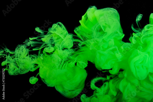 Green Acrylic Ink Paint In Water