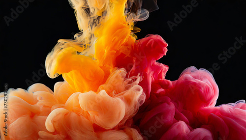 Color explosion. Kolorowy dym eksplozja na czarnym tle, abstrakcyjne tło