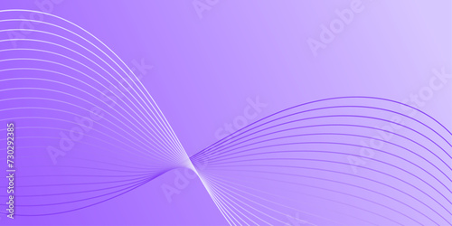 Abstract background with waves for banner. Medium banner size. Vector background with lines. Purple gradient. Interior. Brochure, booklet