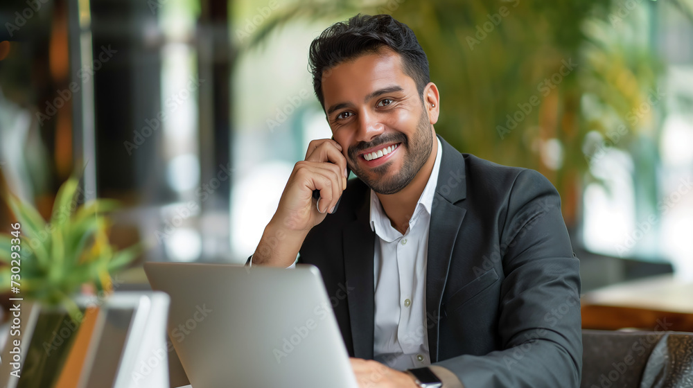 Phone call, laptop and talking Latino business man, bank consultant or advisor feedback on research report, project or data. Smartphone chat, administration and corporate person consulting Phone call, laptop and talking Latino business man, bank consultant or advisor feedback on research report, project or data. Smartphone chat, administration and corporate person consulting