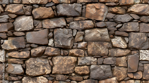Stone Wall Built With Small Rocks