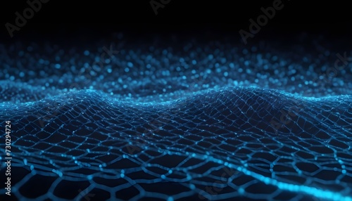 Blue mesh abstract background - Generative AI