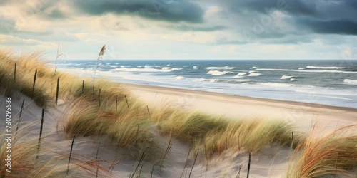 Dune beach at the North Sea coast, Sylt, Schleswig-Holstein, Germany photo