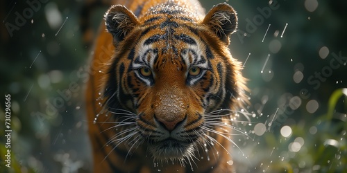 Schöner großer Tiger beim rennen, ai generativ