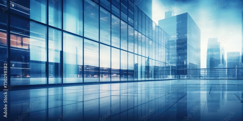 Modern office building glass blue-toned image Modern office building glass blue-toned image