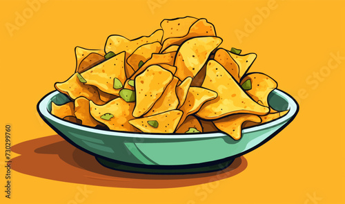 nachos chips vector flat minimalistic isolated vector style illustration