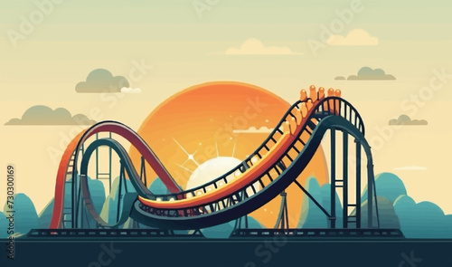 roller coaster vector flat minimalistic isolated vector style illustration