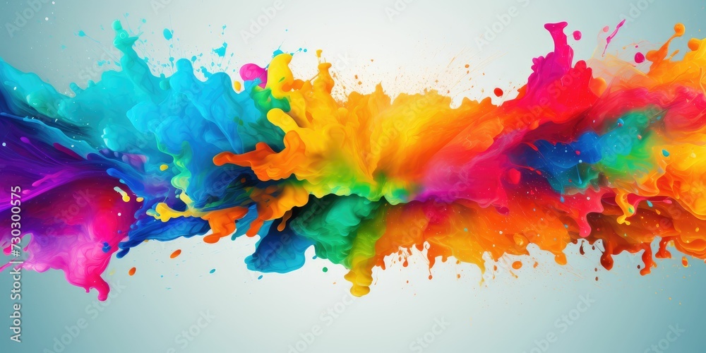 Rainbow paint splash background - obrazy, fototapety, plakaty 