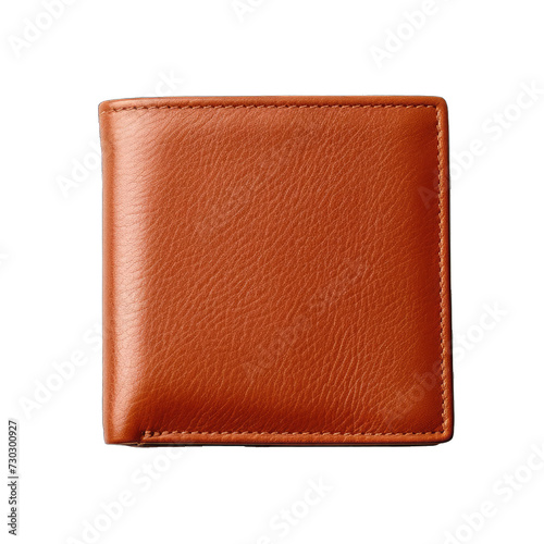 A Sleek Leather Wallet With Compartments for Cards and Cash.. Isolated on a Transparent Background. Cutout PNG.
