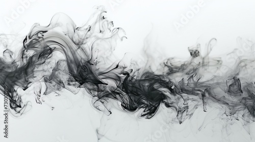 black smoke against a white background