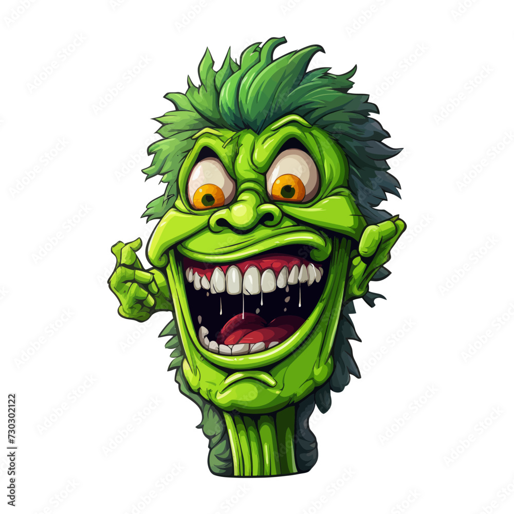 A cheerful marijuana. Cartoon vector illustration
