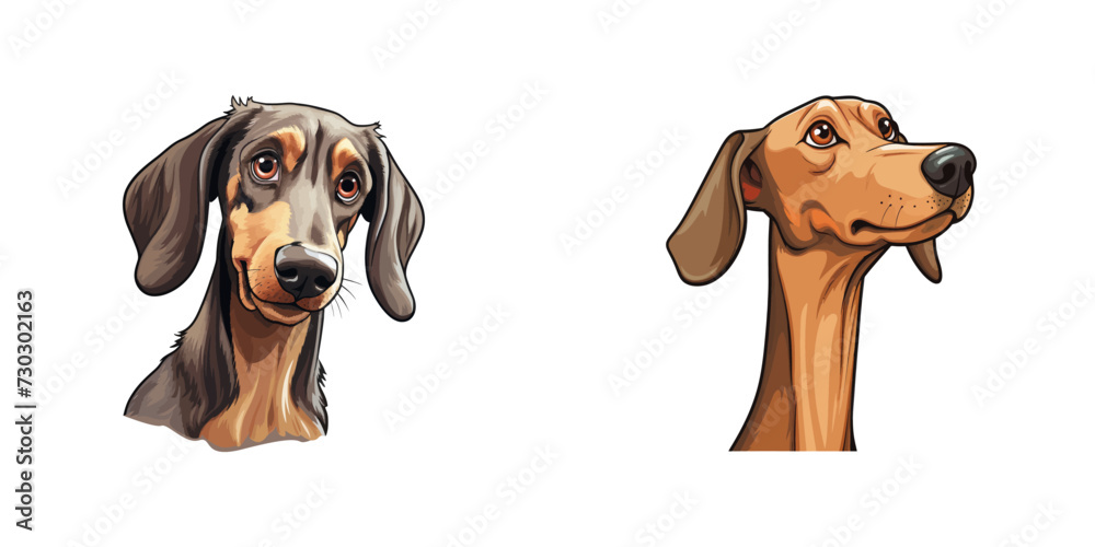 Cartoon dog face. Vector illustration