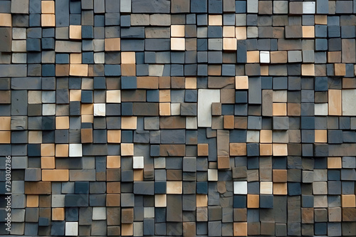 Wooden Block Mosaic Background Texture © Mordikai Art