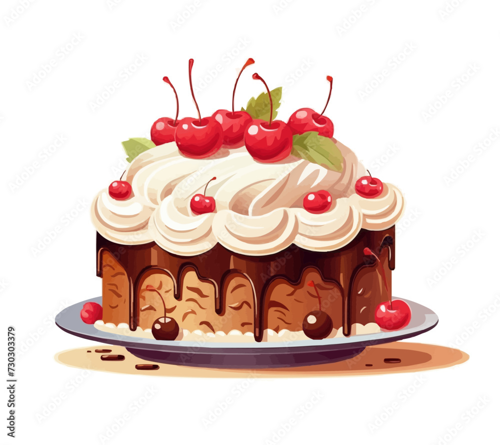 Cake isolated vector style on isolated background illustration Cake isolated vector style on isolated background illustration