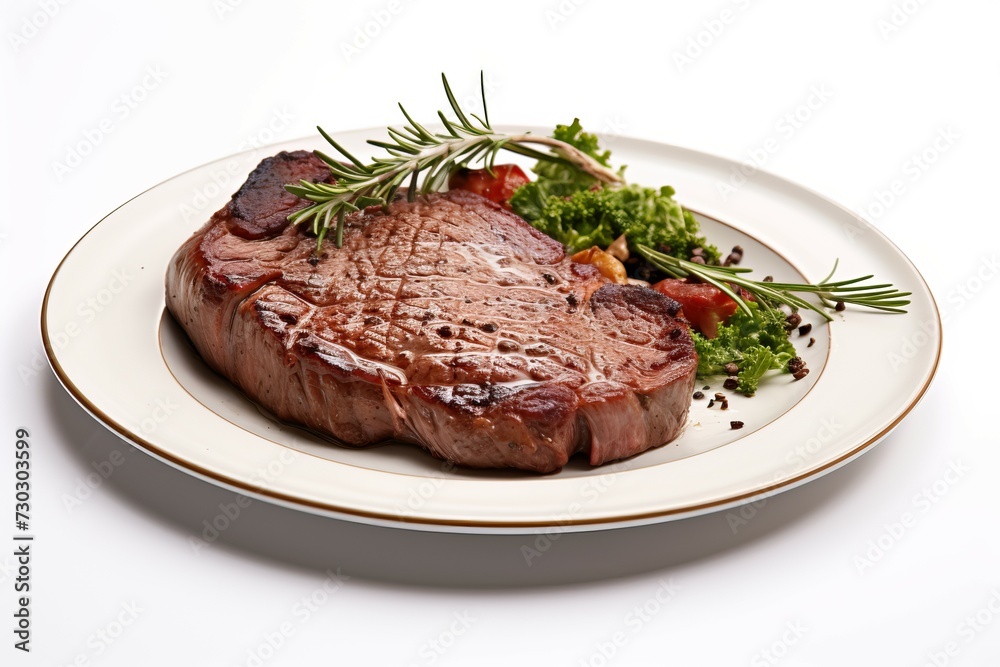 Charred Steak meat. Food raw fresh. Generate Ai