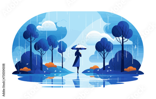 Monsoon Season vector flat minimalistic isolated vector style illustration