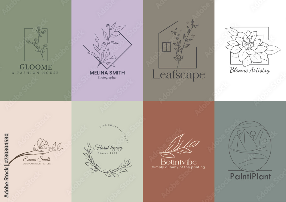 Botanical minimalist simple and modern Feminine floral line art logo editable template set
Botanical minimalist simple and modern Feminine floral line art logo editable template set