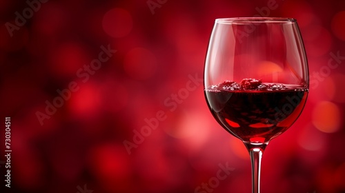 An elegant wine glass filled with deep red Cabernet Sauvignon, showcasing its...