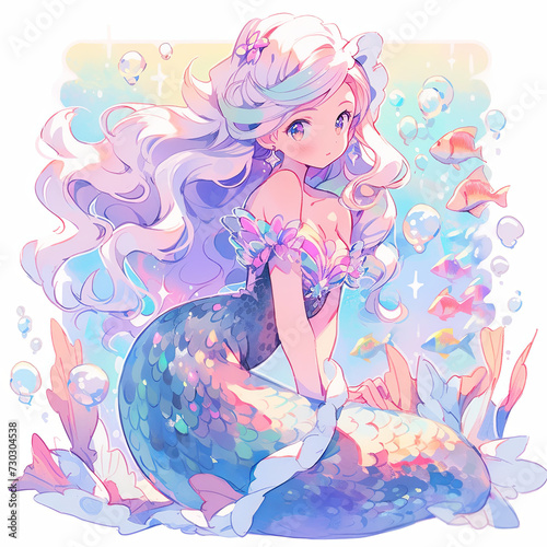 the mermaid princess on the sea, AI Generative 