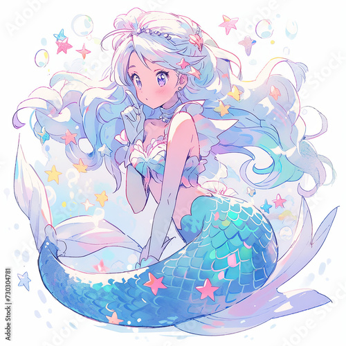 the mermaid princess on the sea, AI Generative 