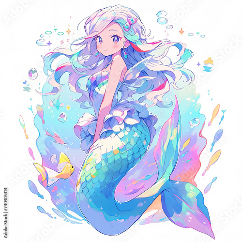 the mermaid princess on the sea, AI Generative 