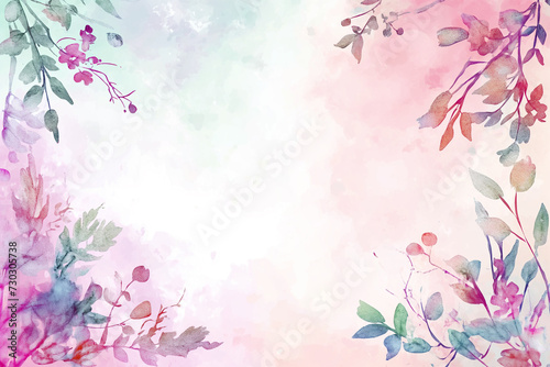 Spring background pastel color use for invitation, watercolor illustration