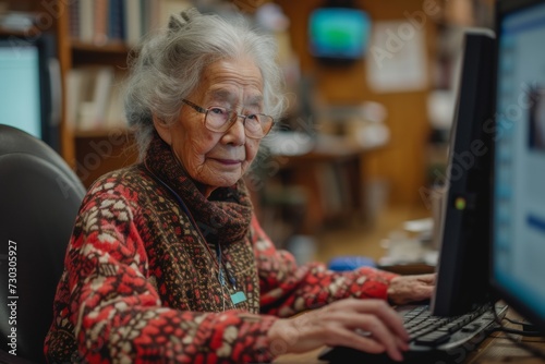 the essence of computer lessons for elderly individuals in a well - lit room