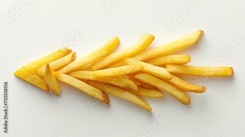 French fries shaped as a left arrow, symbolizing directional delight on a white background.