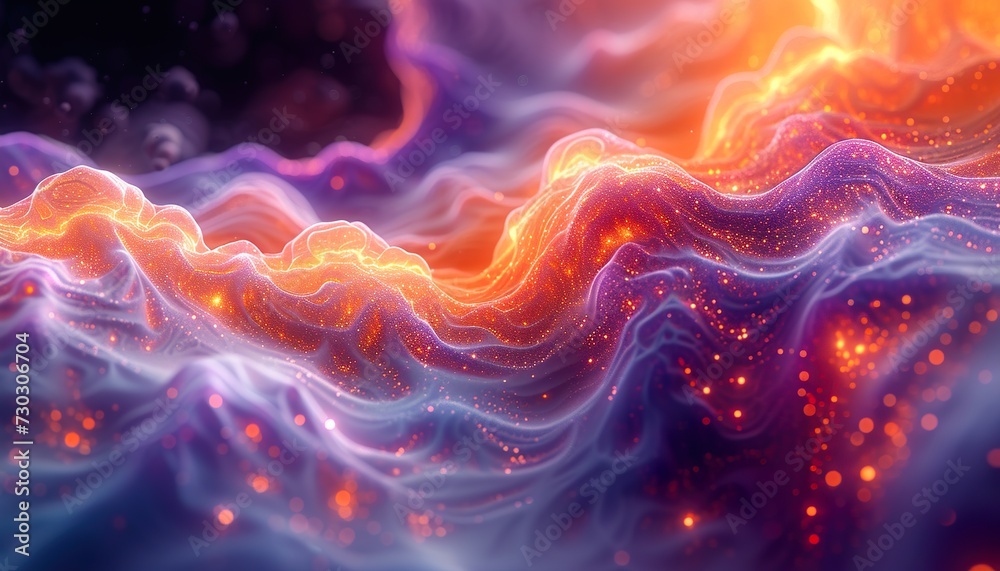 Interwoven Neural Network Visuals in Fluid Abstract Patterns - Futuristic Background