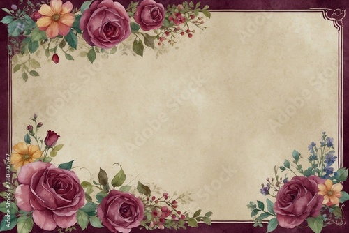 vintage background with pastel purple roses, cards crafting