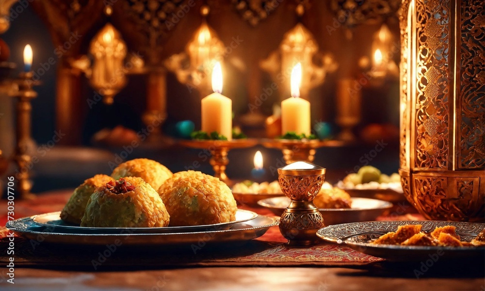 illustration of a ramadan meal