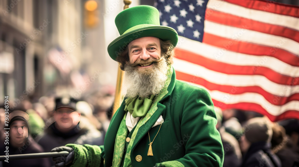 beard man celebrate saint Patrick day