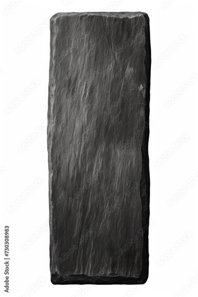 Charcoal rectangle isolated on white background