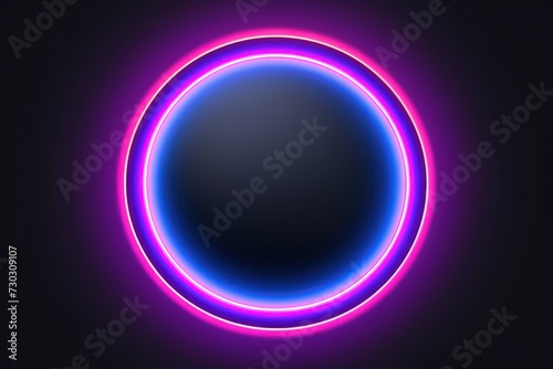 Charcoal round neon shining circle isolated on a white background
