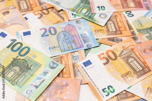 Background of a Variety Euro banknotes