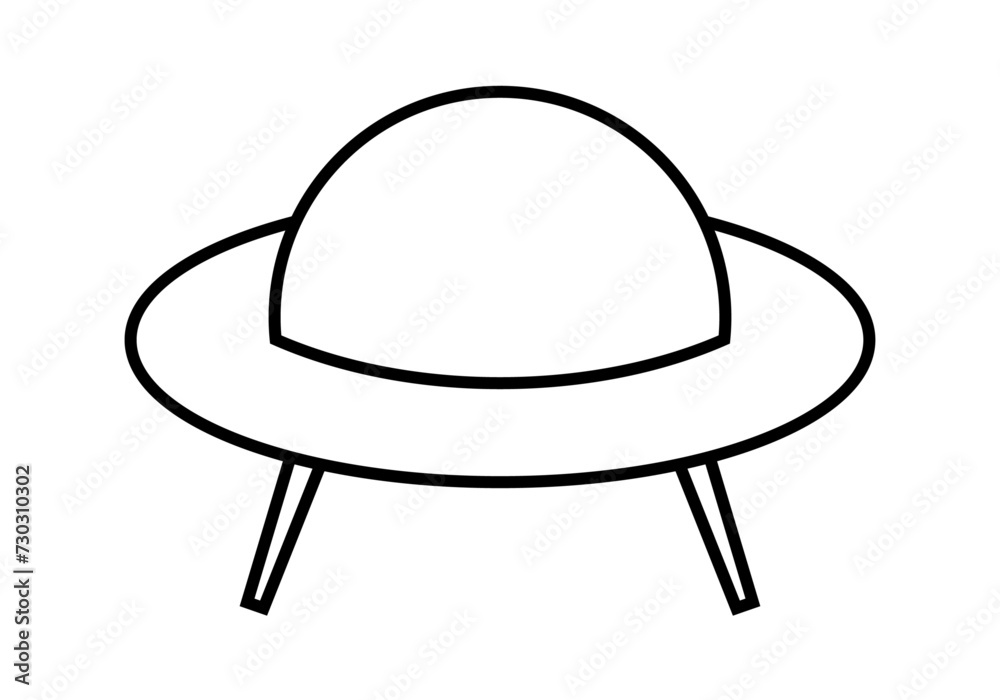 Icono negro de platillo volante en extraterrestre. Icono negro de platillo volante en extraterrestre.