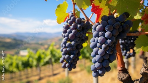 Ripening grapes in a traditional vineyard in Sardinia 