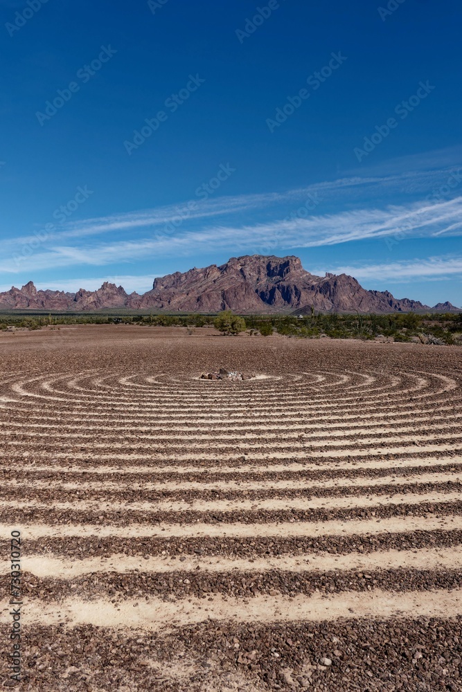 Labyrinth landscape in the desert