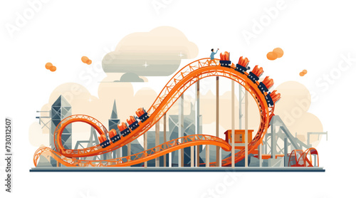 roller coaster vector flat minimalistic isolated illustration