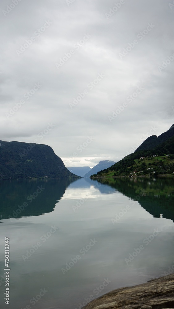Norwegian Fjord from a valley perspective