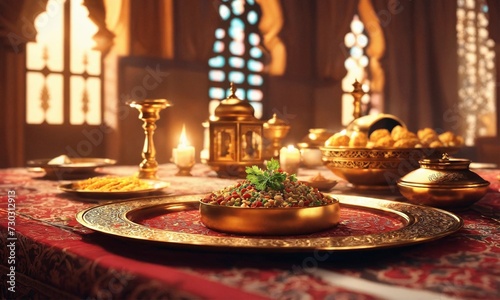 illustration of a ramadan meal